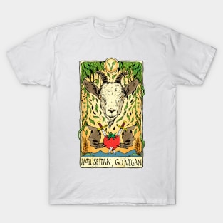 Hail Seitan Go Vegan Save Animals Tarot Card for Vegeterians and Veganism Lifestyle T-Shirt